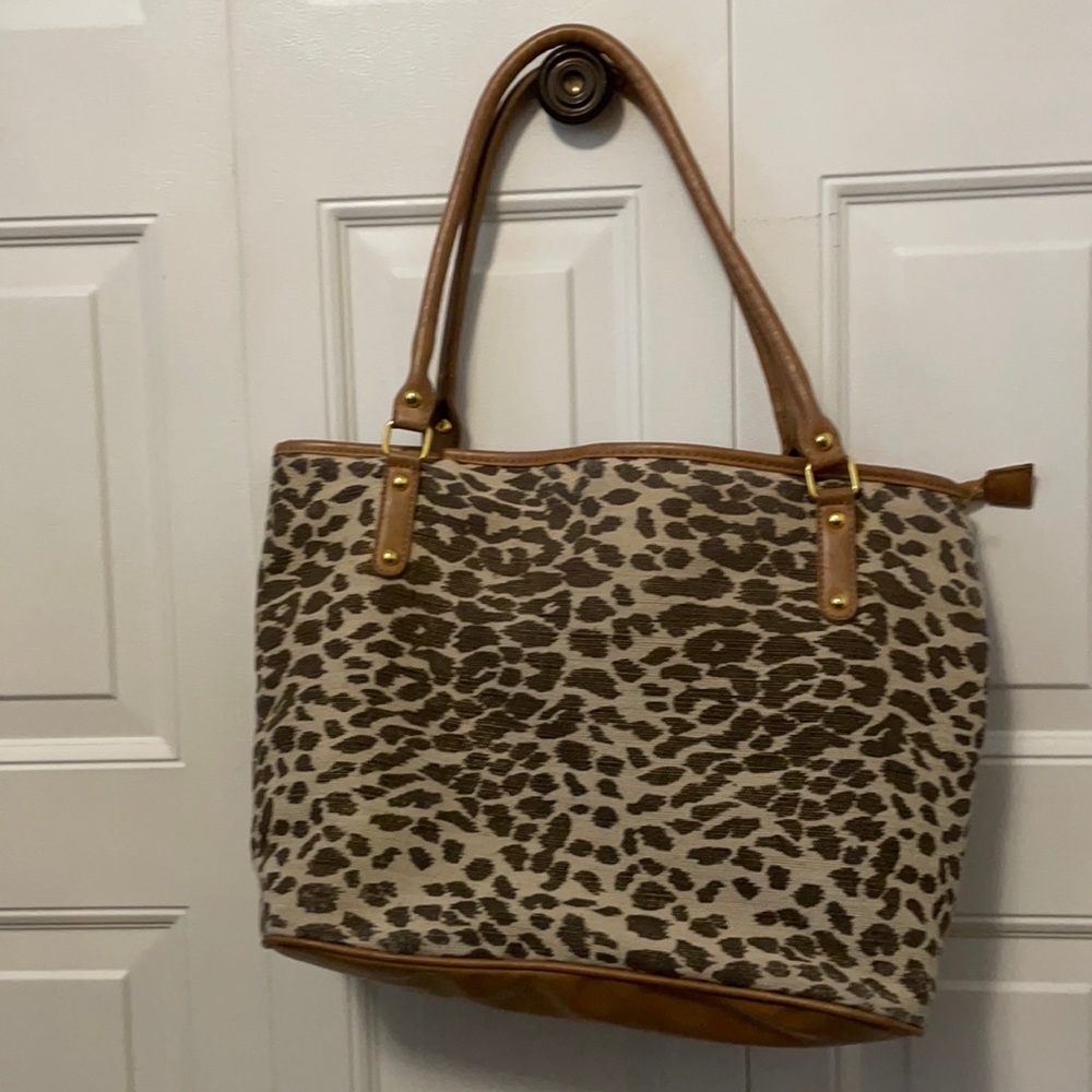 Fabric leopard print bag